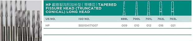 HP Tapered Fissure Long Head