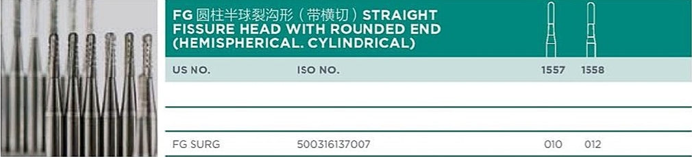 FG Surgical Straight Fissure Head with Rounded End